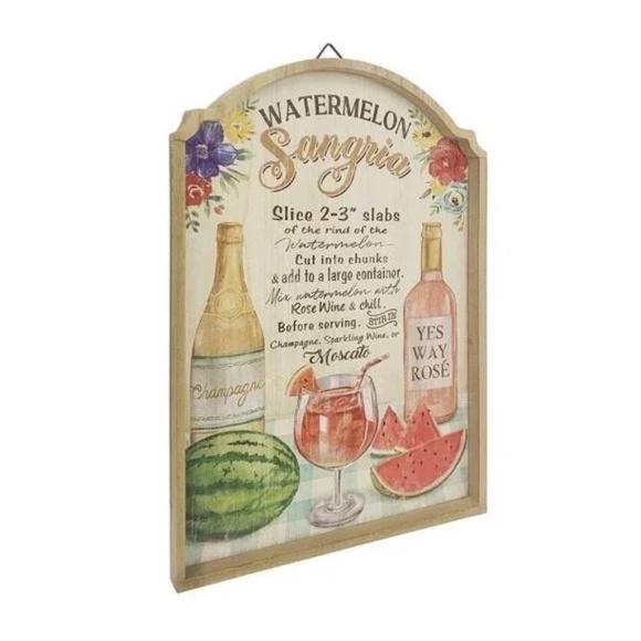Wall-Hanging Pioneer Woman Watermelon Sangria Recipe Sign 11.2" Wx16.5"H New - Picture 5 of 5
